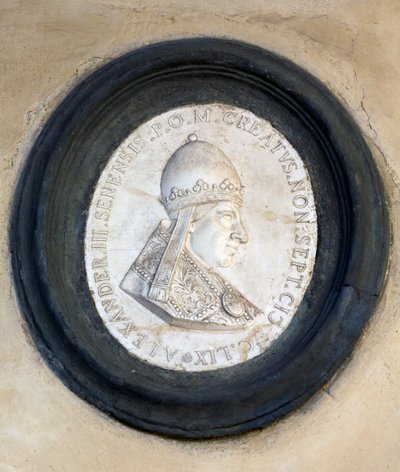 Basrelief-medaljon af pave Alexander III af School Italian