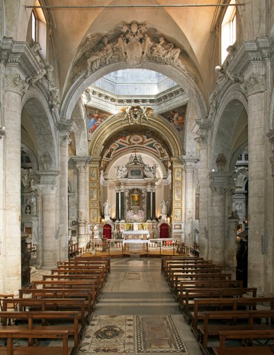 Indvendig udsigt af basilikaen Santa Maria del Popolo (indvendig udsigt af Santa Maria del Popolo kirke) 15. til 17. århundrede Rom Italien af School Italian