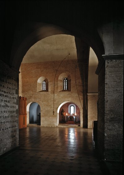 Indvendigt billede af kirken Saint Vincent og Saint Anasthasius, klosteret for de tre fontæner (Tre-Fontane) (Chiesa dei Santi Vincenzo e Anastasio alle Tre Fontane) (indvendig udsigt af kirken Saint Vincenzo e Anastasio, abbazia delle Tre Fontane) 625 -1 af School Italian