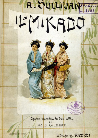 Score af ""Mikado"" af Gilbert og Sullivan. Bibl. fra Musikkonservatoriet, Milano. af School Italian