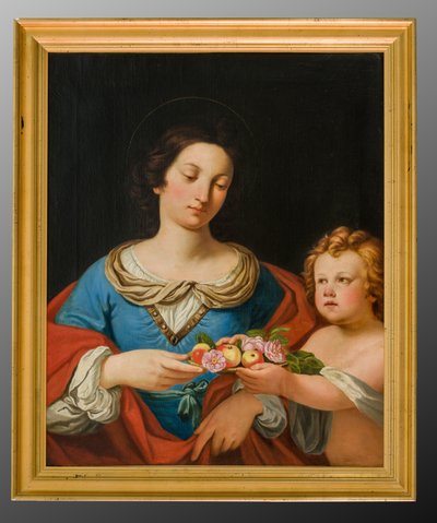 St. Dorothy (oliemaleri på lærred) af School Italian