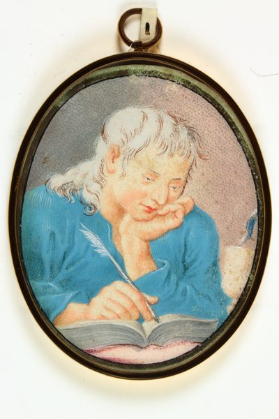 Evangelisten Johannes (akvarel på vellum) af School Italian