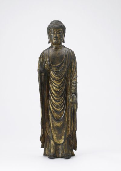 Amitabha Buddha (Amida) Buddha of Infinite Light, Kamakura-periode (forgyldt bronze) af Japanese School