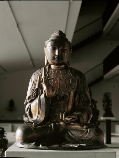 Buddha siddende i lalitasana position - skulptur, Kamakura periode (1185-1333) af Japanese School