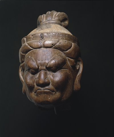 Leder af en himmelsk konge, Lokapala, sen Heian-periode (træ) af Japanese School