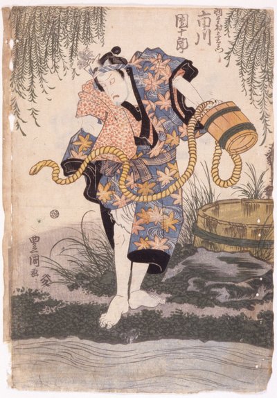 Ichikawa Danjuro (farvetræsnit) af School Japanese
