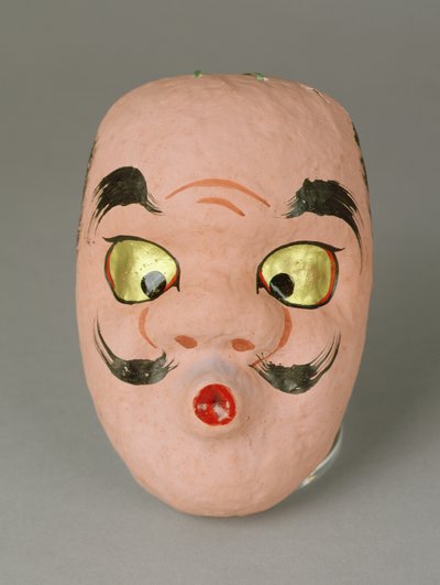 Maske af en gammel mand, der prøver at fløjte, japansk af Japanese School