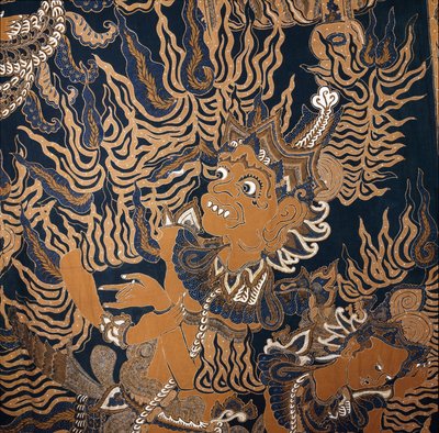 Javanesisk batik med et monster af School Javanese