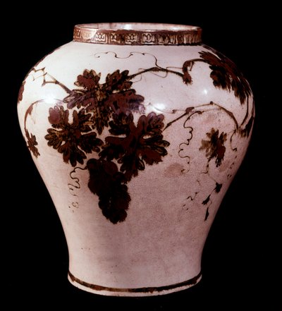 Art coreen: porcelænskrukke fra Yi-perioden (1392-1910), Duksoo; Museum of Fine Arts of the Palace af School Korean