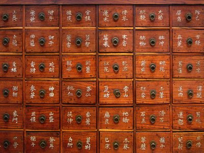Detalje af et medicinsk træmøbel, Joseon-perioden, Coree, Kim Chong-hak Collection. Fotografi, Seoul National Museum, Republikken Korea, 2006. af School Korean