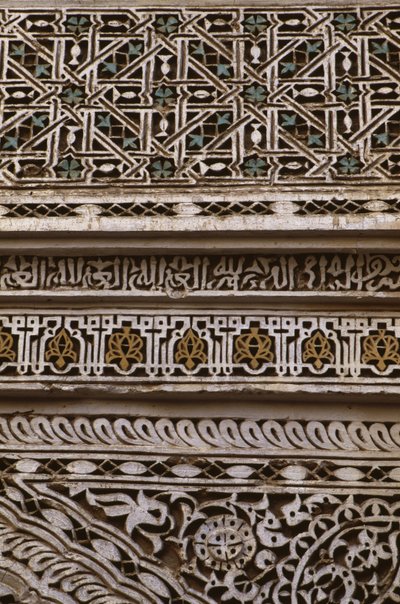 Detalje af porten til den store moske (stuk) af School Moroccan