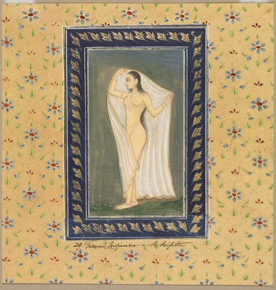 Dame efter et bad af School Mughal