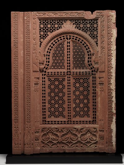 Par Jali-skærme, ca. 1700-tallet (sandsten) af School Mughal