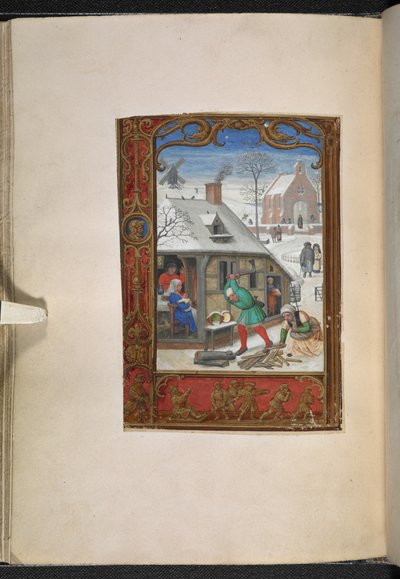 Tilføj MS 24098 f.18v kalenderside for januar, Timebog, Brug af Rom (