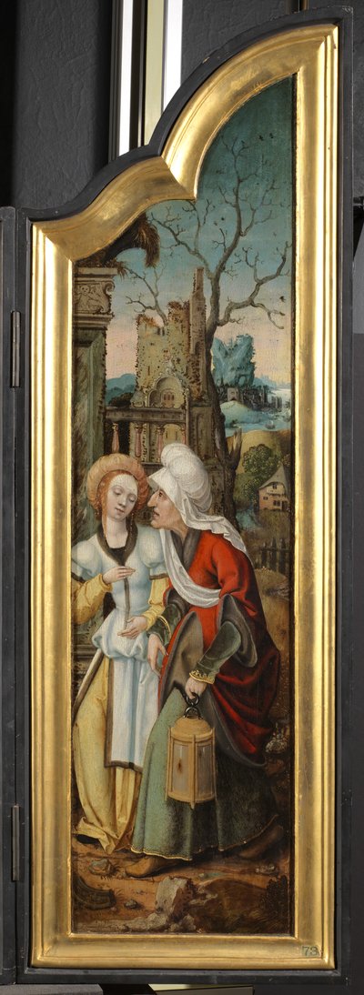 Tilbedelse af hyrderne (venstre panel af en triptykon) af School Netherlandish