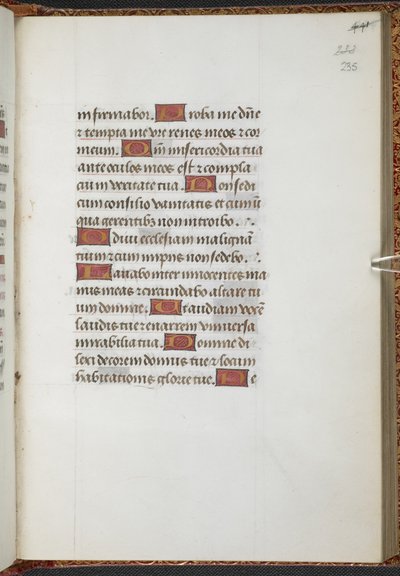 Kings 9, f.235r, Timebog, brug af Sarum (