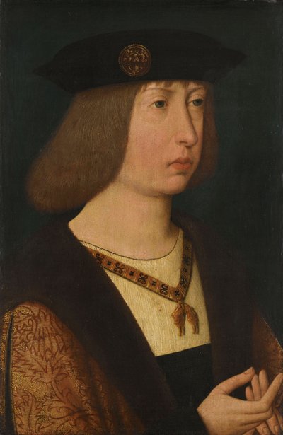 Portræt af Filip den Skønne, hertug af Bourgogne, ca. 1500 (olie på panel) af School Netherlandish