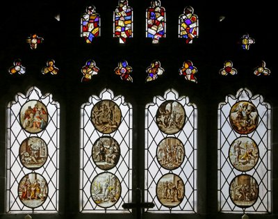 Nulstil femiske rundeller (farvet glas) af School Netherlandish