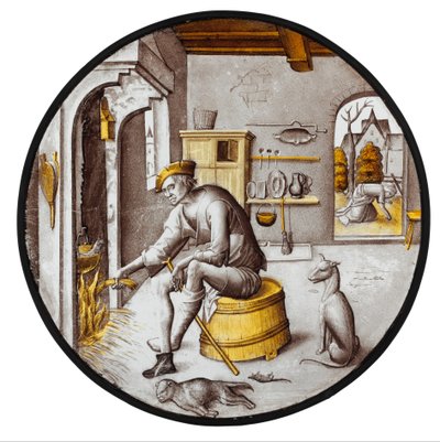 Sorgheloos ("Sorgeløs") i fattigdom af School Netherlandish