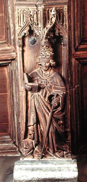 St. Gregory, en af kirkens fire latinske fædre (træ) af School Netherlandish
