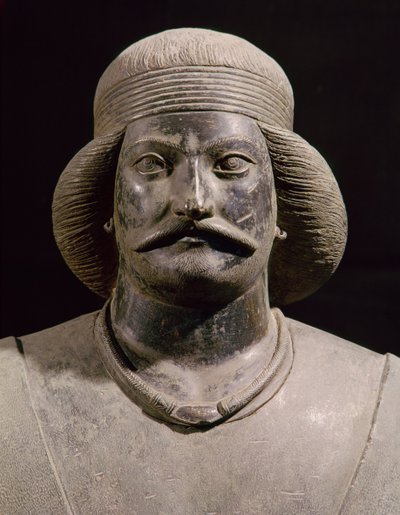 Parthisk kriger, fra Shami, 01. århundrede e.Kr. (bronze) (detaljer) af School Parthian