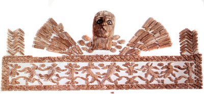 Persisk kunst: elfenbenmosaikpaneler: maske overhængende dyr, der indrammer et træ. Fra stedet for Tchoga-Zanbil. 1320 f.Kr. Paris, Louvre-museet af School Persian