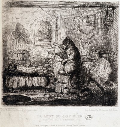 The Death of the Cat Murr (fra Hoffmanns fortællinger) - Tegning, Portugal af School Portuguese