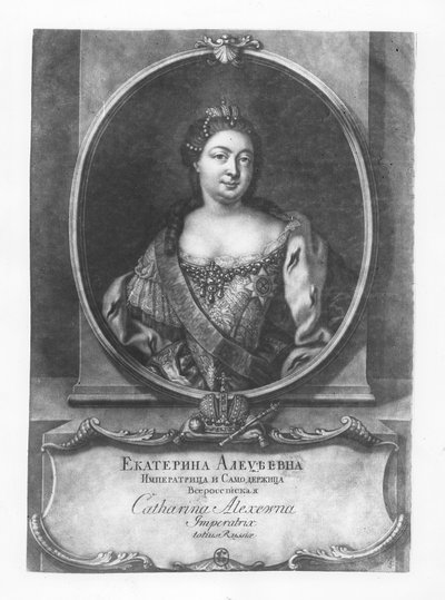 Katarina I af Rusland (gravering) af School Russian