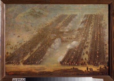 Slaget ved Poltava (Pultawa) den 8. juli 1709. (Rækker af kavaleri støder sammen under den store nordlige krig (1700-1721), Peter I af Ruslands hær (1672-1725) mod Charles (Karl) XII