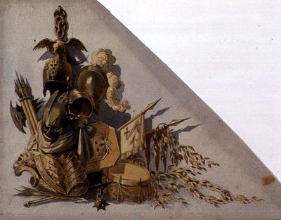 Neo-Classical Trophies of Arms: Europe, ca. 1825 (akvarel på papir) af School Russian