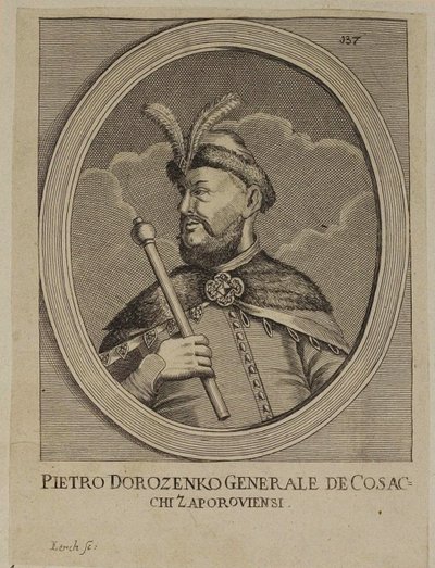 Petro Dorofeyevych Doroshenko, Hetman fra Ukraines højre bred (gravering) af School Russian