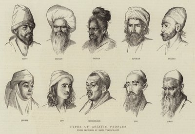 Typer af asiatiske folk (gravering) af School Russian