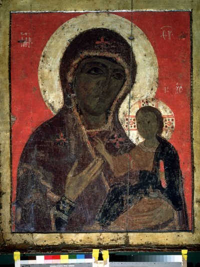 ""Virgin Hodegetria (Hodigitria)"" Russisk ikon. Maleri på træ fra 1200-tallet. Statens Tretyakov-galleri, Moskva af School Russian