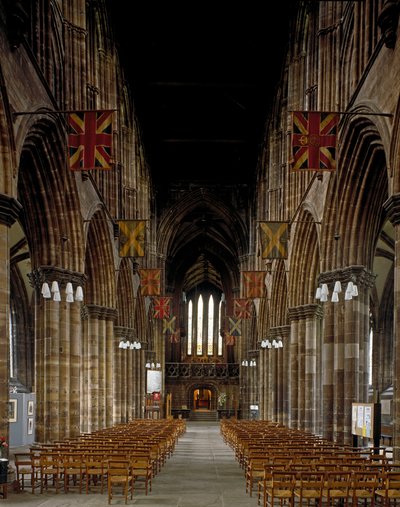 Gotisk kunst: udsigt over det indre af Glasgow Cathedral. 12. århundrede. Skotland af Scottish School