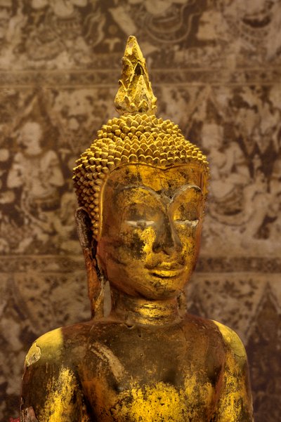 Buddha-billede i Ayutthaya-stil (forgyldt bronze) af School Siamese