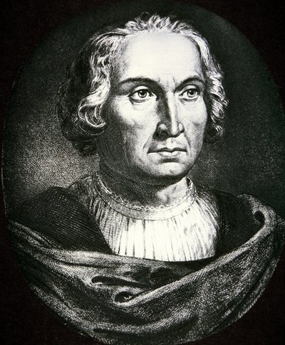 Christopher Columbus (litho) af School Spanish