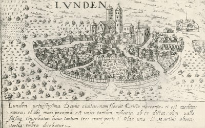 Byen Lund, Sverige (radering) af School Swedish