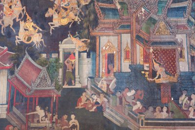 Vægmalerier i Buddhaisawan-kapellet, Wang Na-paladset (maleri) af School Thai