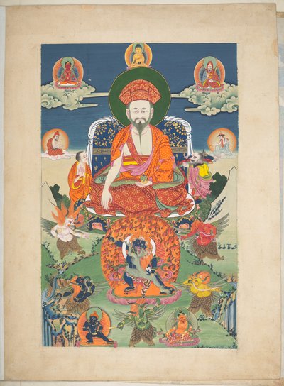 Tilføje. Eller. 3056  En af 12 tegninger, der viser tibetanske guddomme af en tibetansk kunstner, sandsynligvis i Lhasa, ca. 1800    (gouache på papir) af School Tibetan