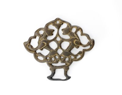 Ornament med et par løver, Seljud-dynasti, muligvis 1200-tallet (bronze med spor af forgyldning) af School Turkish
