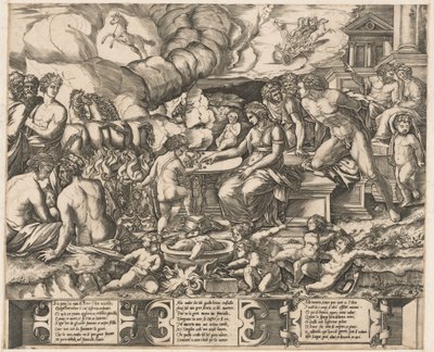 Allegori om kærlighed af School of Marcantonio Raimondi, after Baccio Bandinelli
