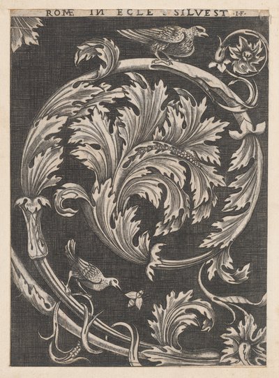 Mirror of Roman Magnificence: Ornamental løv fra kirker, 16. århundrede., 16. århundrede. af School of Raphael