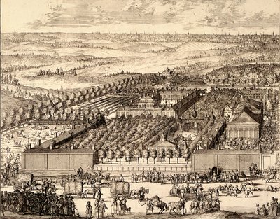 Det tyske kvarter Nemetskaya sloboda i Moskvas venstre del, 1705 af Schoonebeek