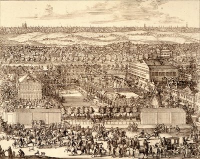 Det tyske kvarter Nemetskaya sloboda i Moskvas højre del, 1705 af Schoonebeek
