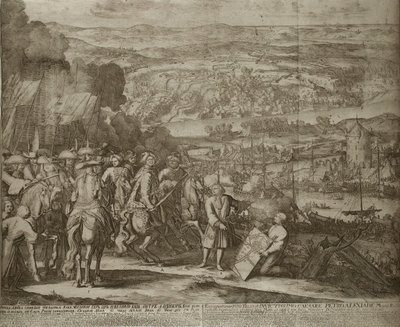 Belejring af den tyrkiske fæstning Azov af russiske styrker i 1696, um 1700 af Schoonebeek