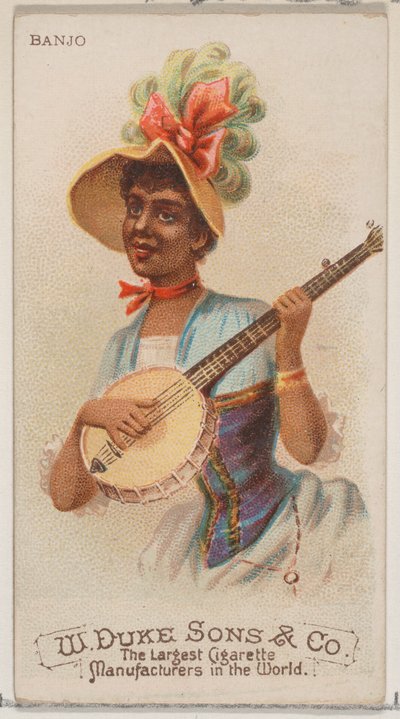 Banjo, fra Musical Instruments-serien N82 til Duke-cigaretter, 1888., 1888. af Schumacher and Ettlinger