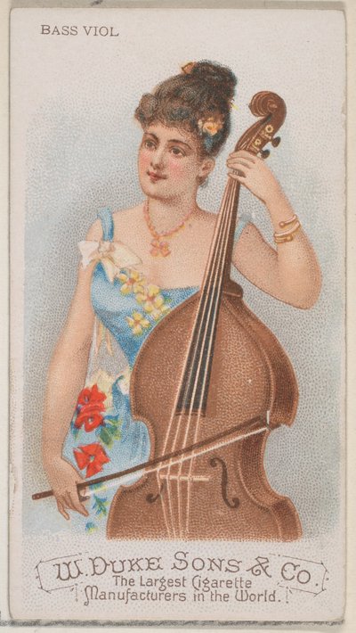 Bas Viol, fra Musical Instruments-serien N82 til Duke brand cigaretter, 1888., 1888. af Schumacher and Ettlinger