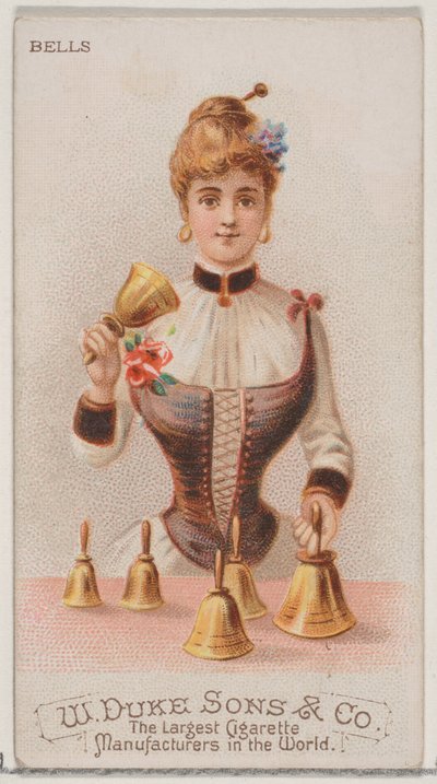 Klokker, fra Musical Instruments-serien N82 til Duke-cigaretter, 1888., 1888. af Schumacher and Ettlinger