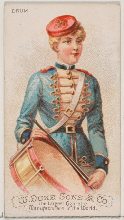 Tromme, fra Musical Instruments-serien N82 til Duke-cigaretter, 1888., 1888. af Schumacher and Ettlinger