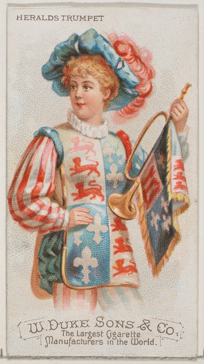 Heralds Trumpet, fra Musical Instruments-serien N82 til Duke-cigaretter, 1888., 1888. af Schumacher and Ettlinger